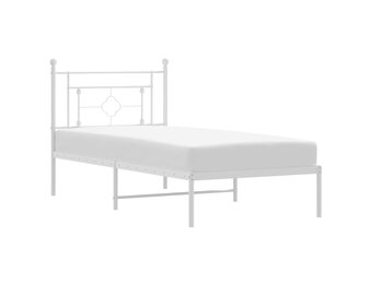vidaXL Bedframe met Hoofdbord Metaal Wit 90x200 cm - 34% Korting