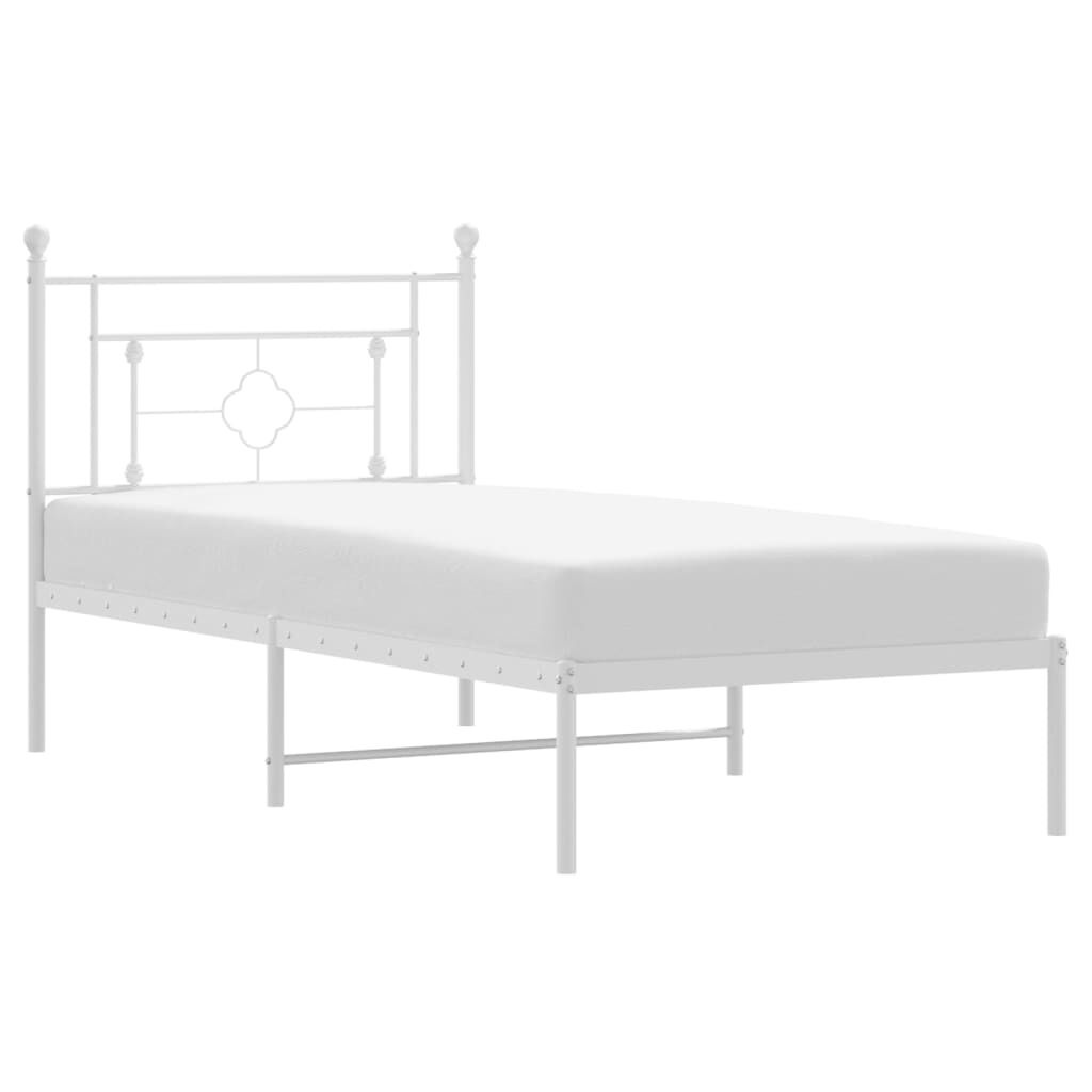 vidaXL Bedframe met Hoofdbord Metaal Wit 90x200 cm - 34% Korting