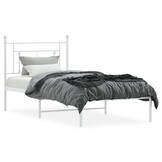 vidaXL Bedframe met Hoofdbord Metaal Wit 90x200 cm - 34% Korting