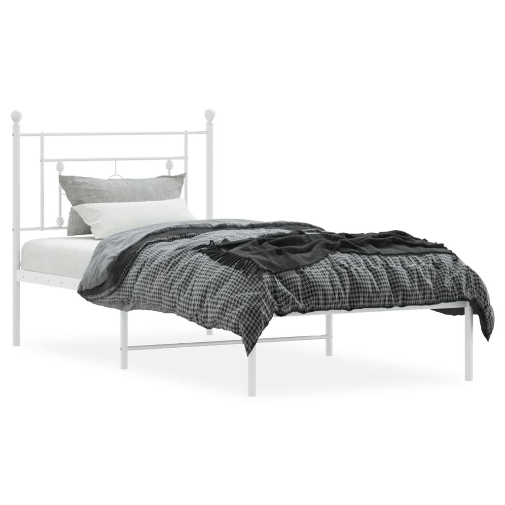 vidaXL Bedframe met Hoofdbord Metaal Wit 90x200 cm - 34% Korting