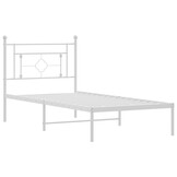 vidaXL Bedframe met Hoofdbord Metaal Wit 90x200 cm - 34% Korting