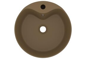Matcrème Keramiek Wastafel 36x13 cm met Overloop - 40% Korting