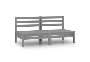 vidaXL Tuinmiddenbanken Massief Grenenhout Grijs (2 stuks) - 58% Korting