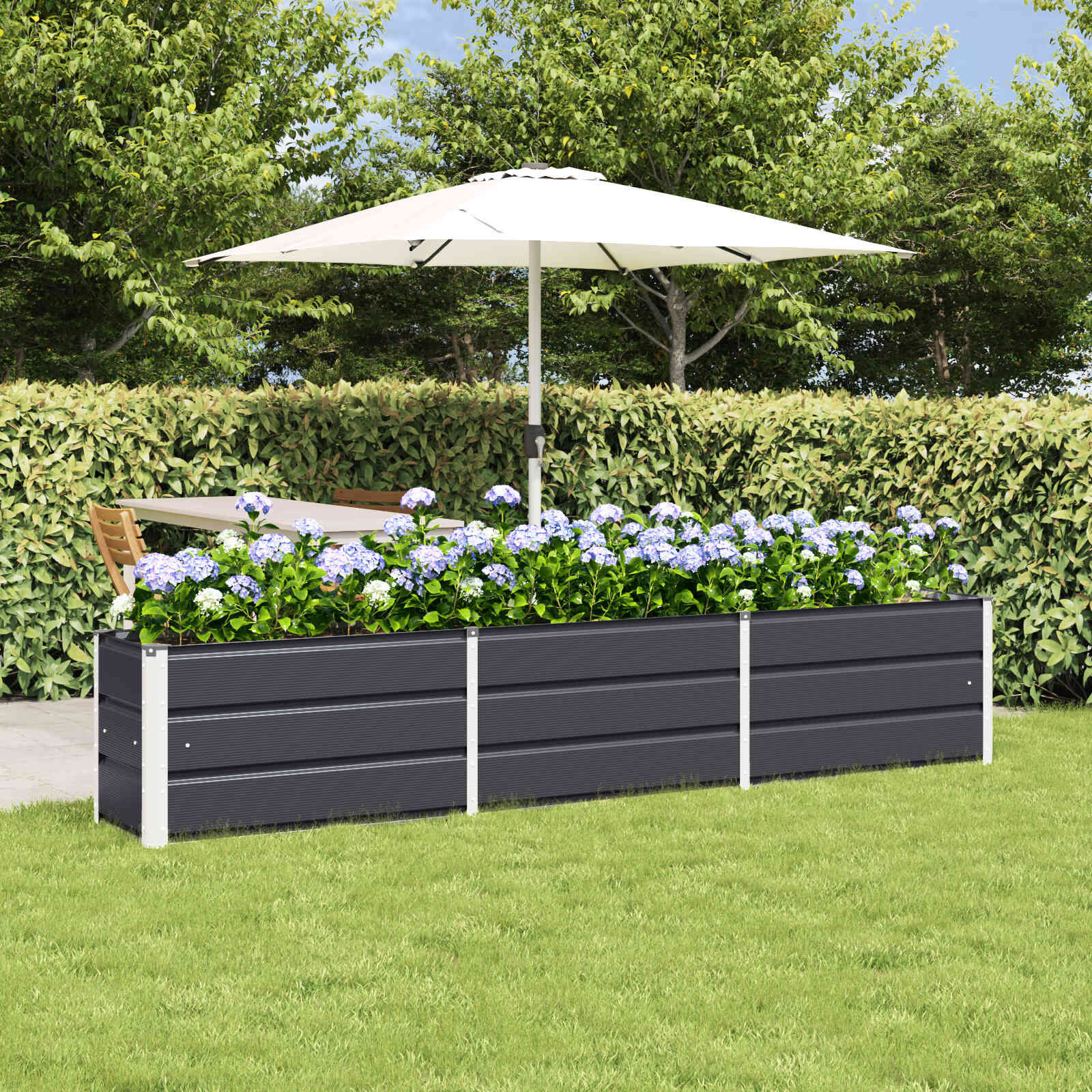 Plantenbak Antraciet Staal 240x40x45 cm - 34% Korting