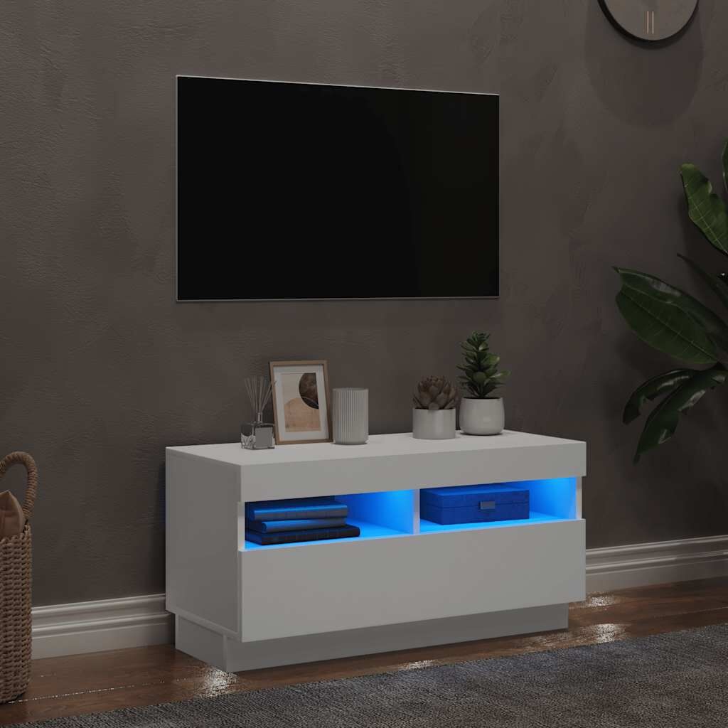 VidaXL TV-meubel Wit met LED-verlichting - 80x35x40 cm - 54% Korting