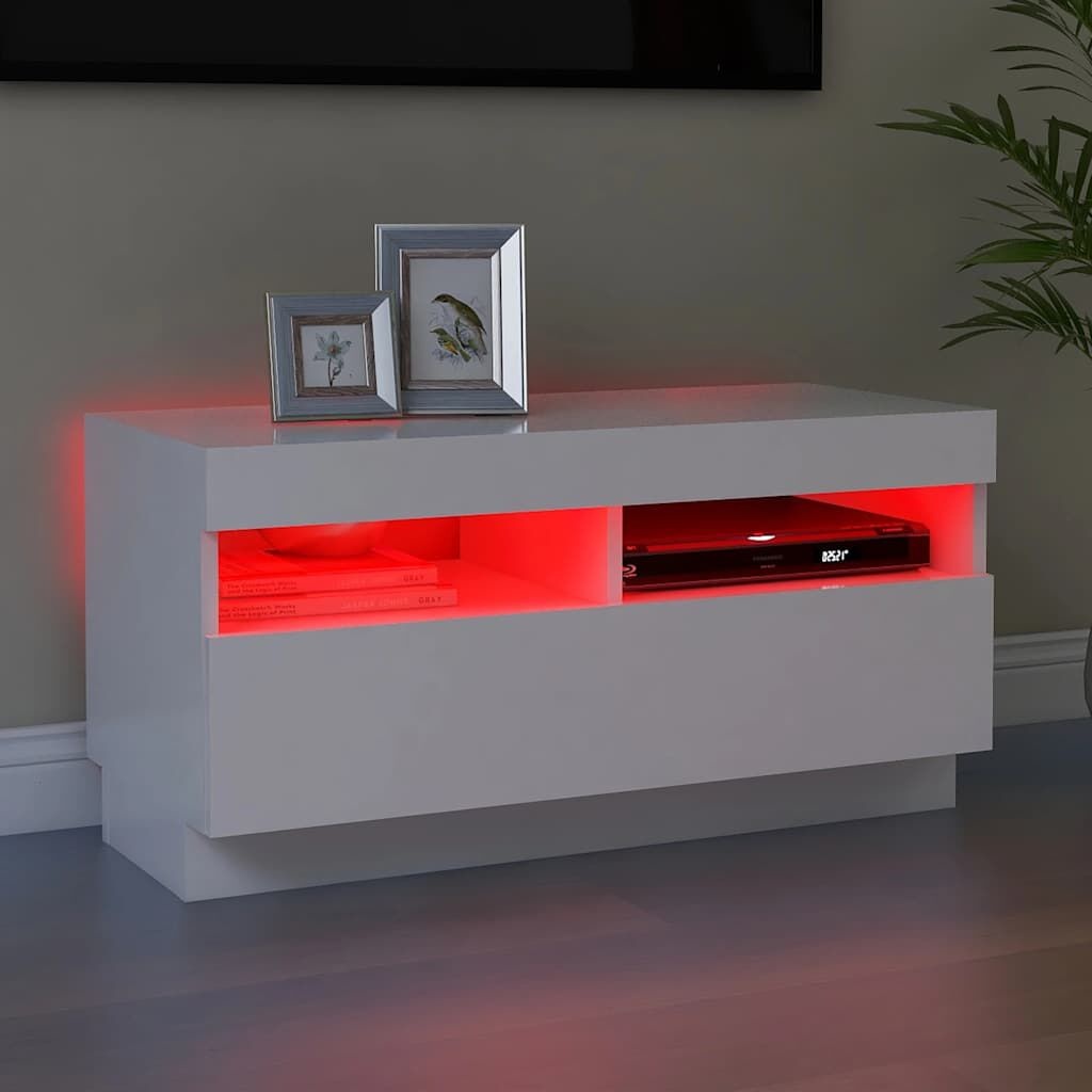 VidaXL TV-meubel Wit met LED-verlichting - 80x35x40 cm - 54% Korting