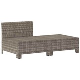 VidaXL Loungeset 2-delig met kussens, polyrattan grijs - 35% Korting