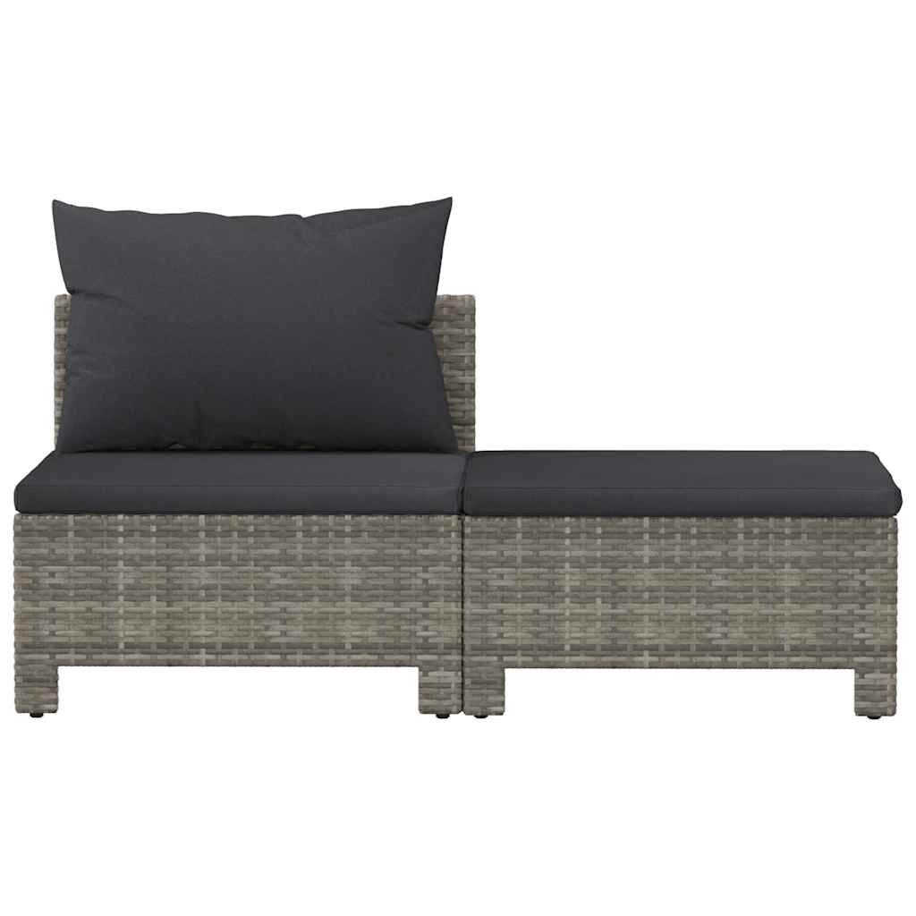 VidaXL Loungeset 2-delig met kussens, polyrattan grijs - 35% Korting