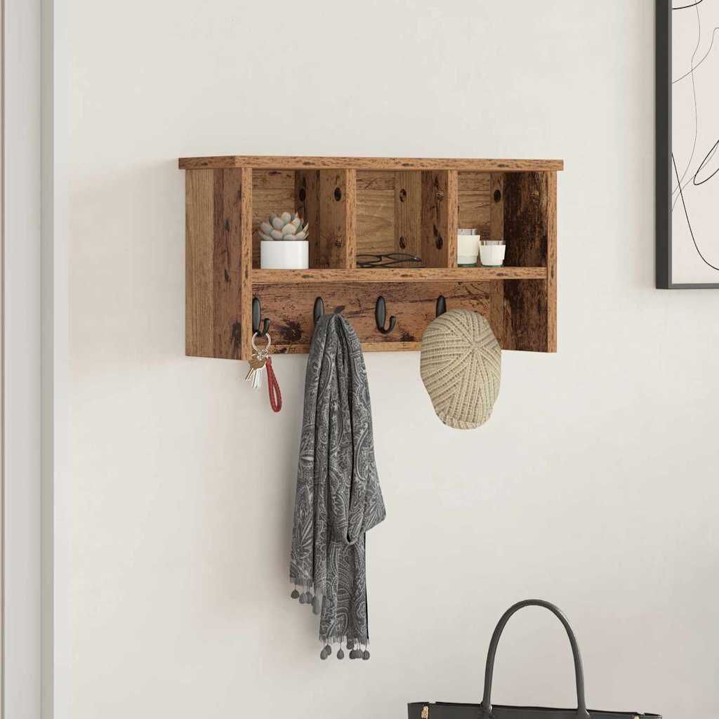 Kapstok Muurmontage Oudhout 50x16x26 cm - 57% Korting!