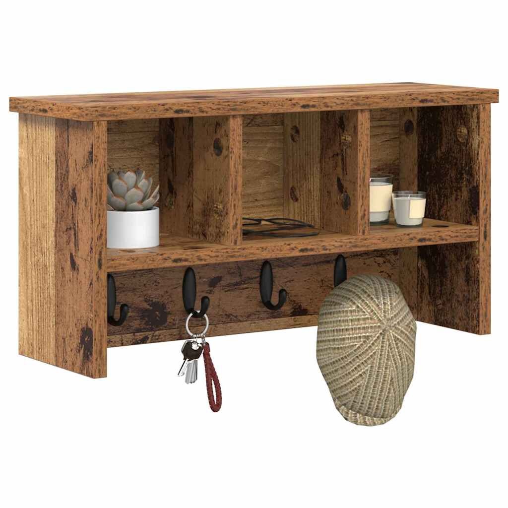 Kapstok Muurmontage Oudhout 50x16x26 cm - 57% Korting!