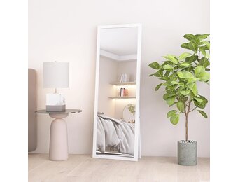 Staan Spiegel Wit Houten Frame 140x50 cm - 34% Korting