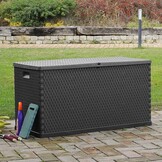 vidaXL Tuinbox Rattan Look Antraciet - 120x56x63 cm (54% Korting)