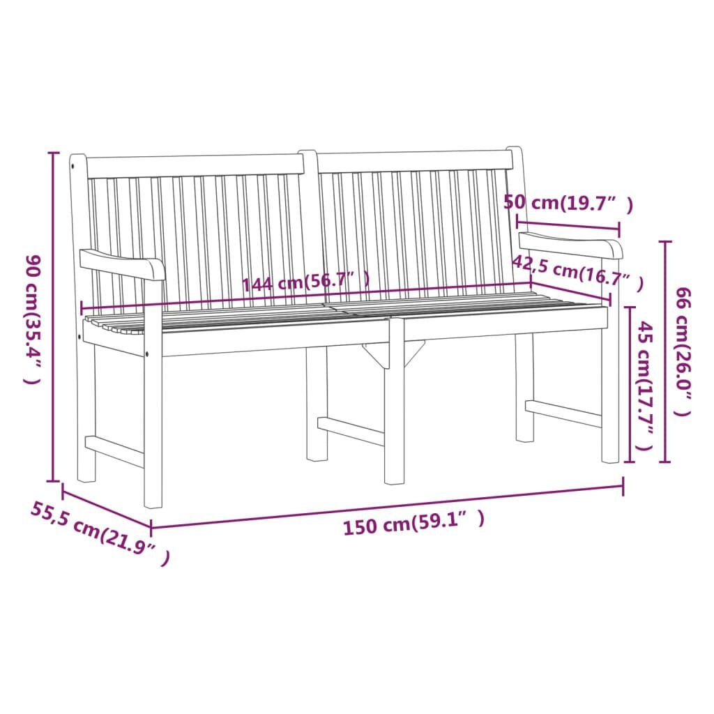 VidaXL Tuinbank 150 cm Acaciahout - 54% Korting