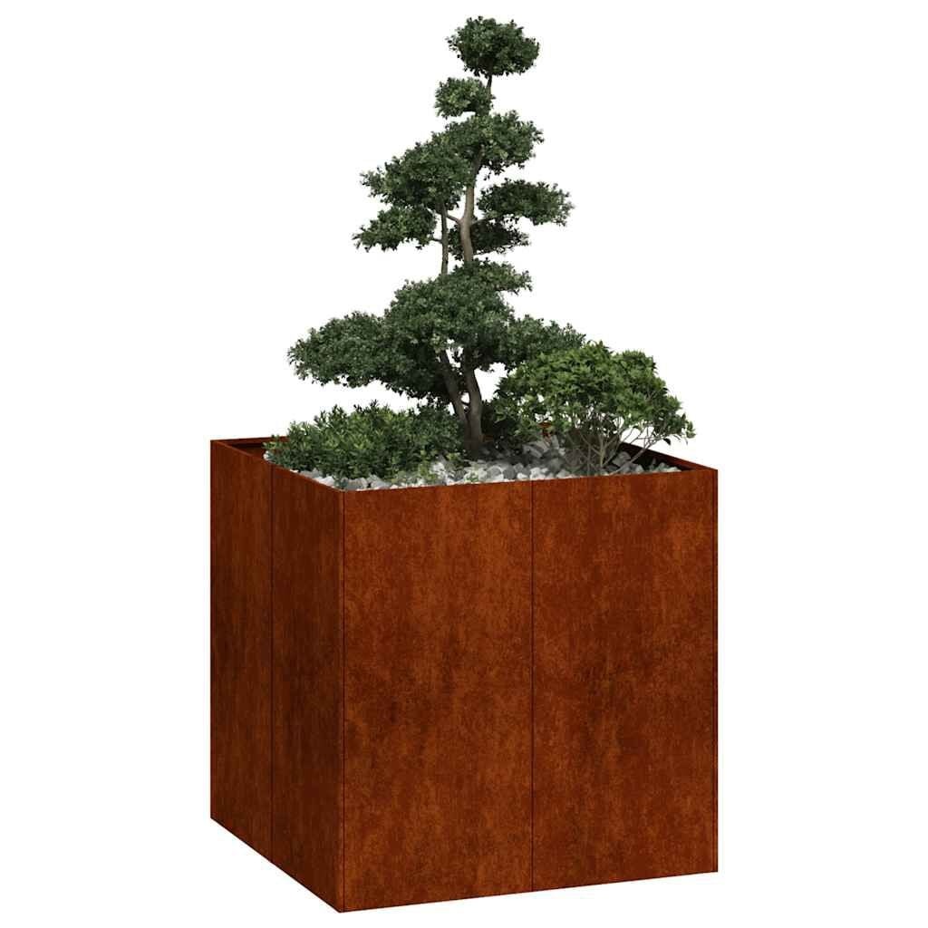 vidaXL Plantenbak Roestig Staal 80x80x80 cm - 54% Korting