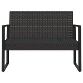vidaXL Tuinbank met Kussens Zwart Poly Rattan - 106 cm - 34% Korting