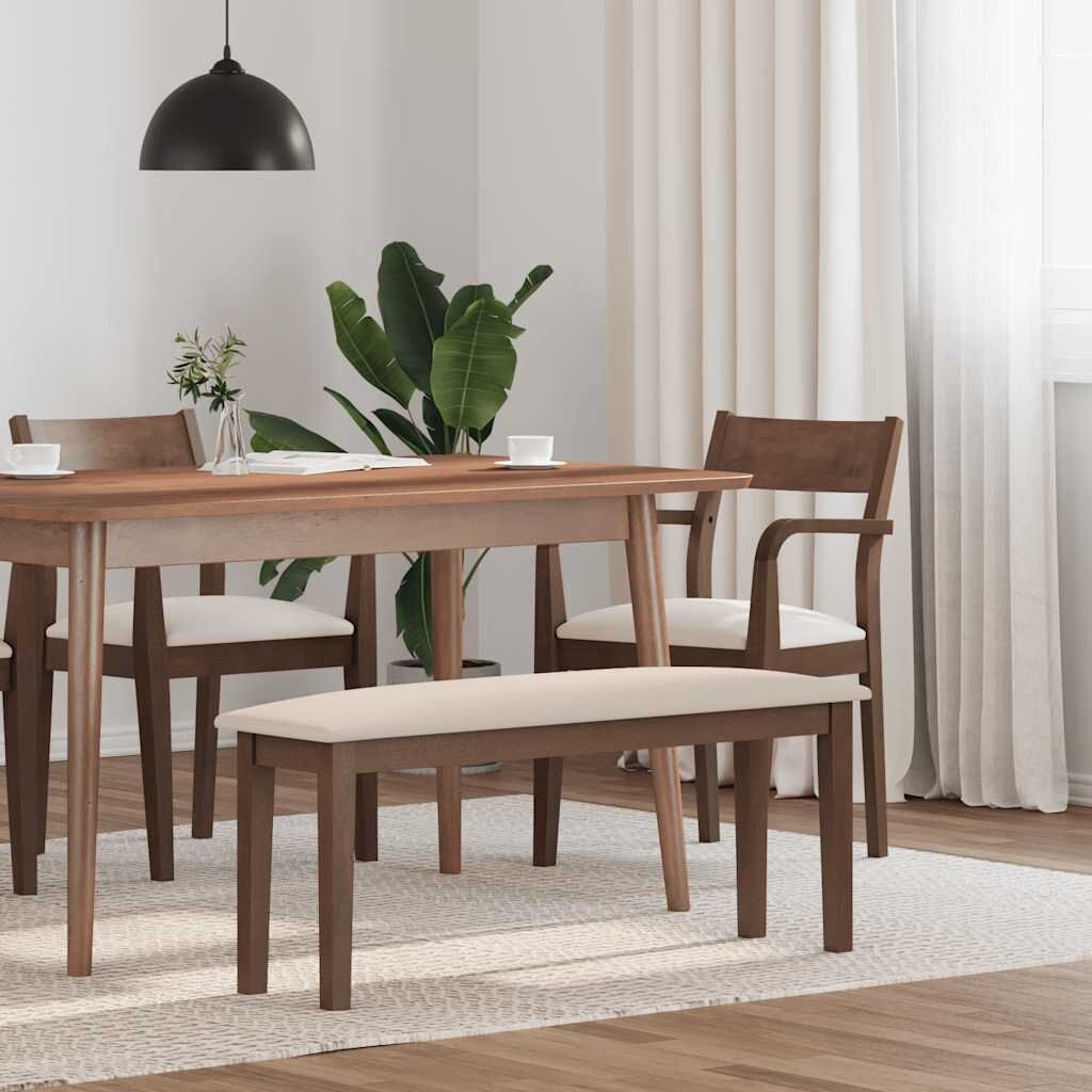 vidaXL Bank 110 cm massief hout rubber bruin
