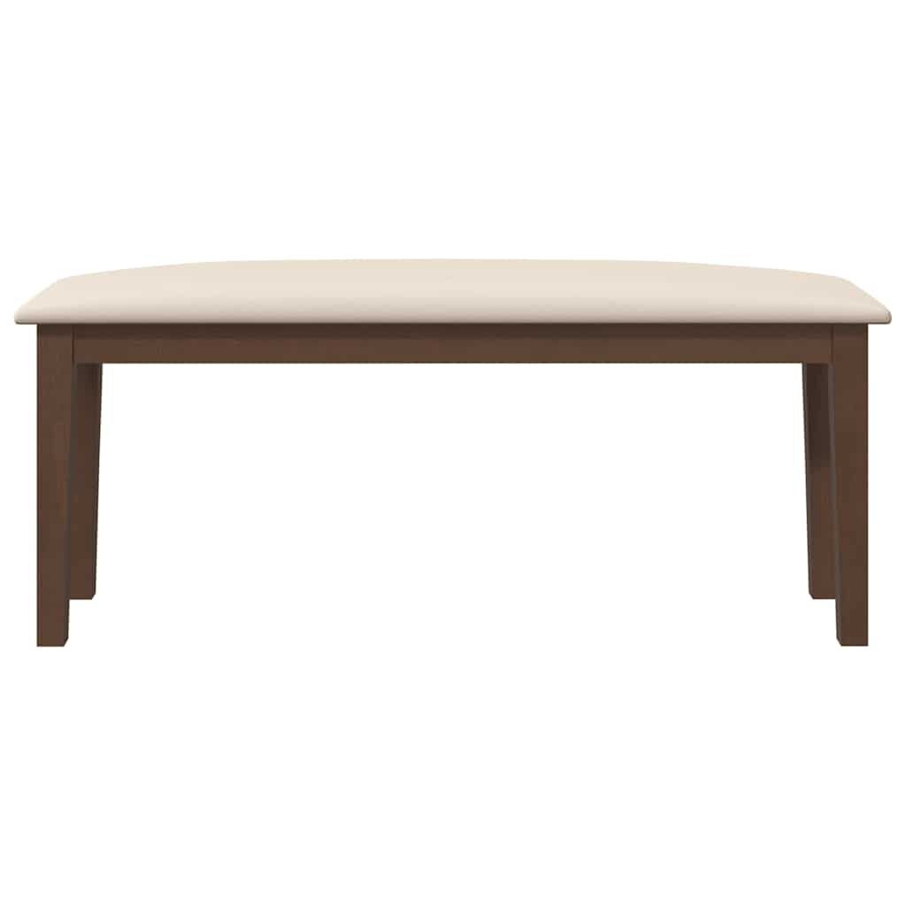 vidaXL Bank 110 cm massief hout rubber bruin