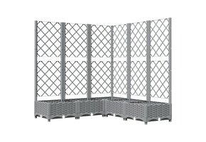 Plantenbak met latwerk Lichtgrijs 120x120x121,5 cm - 41% Korting