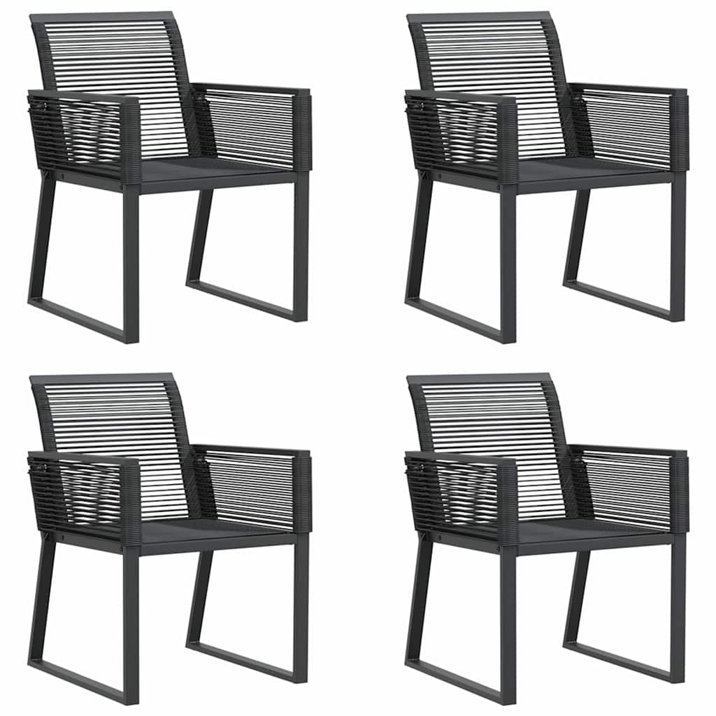 vidaXL Tuinstoelen 4 st poly rattan zwart