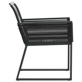 vidaXL Tuinstoelen 4 st poly rattan zwart