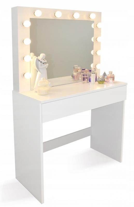 Kaptafel - make up tafel - met spiegel - 80x76x140,5 cm - wit