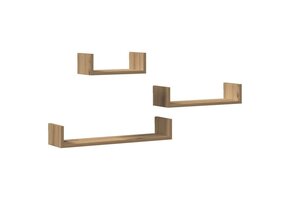 vidaXL Wandschappen 3 stuks Eiken Look - 38% Korting