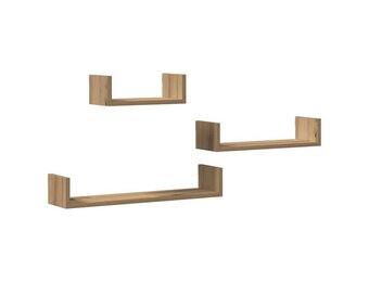 vidaXL Wandschappen 3 st bewerkt hout artisanaal eiken