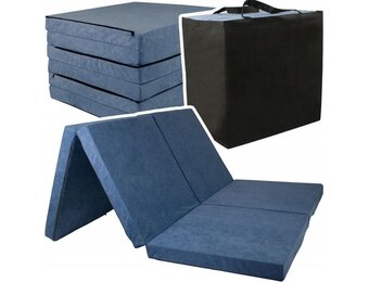 Opvouwbaar 2 persoons matras - Wasbare hoes - 195cm x 120cm x 7cm - Navy