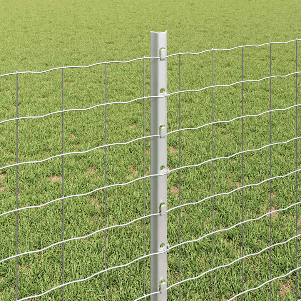 vidaXL ingegraven hekpalen 11 st zilver 120 cm Gepoedercoat staal