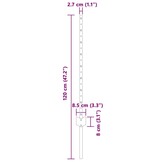 vidaXL ingegraven hekpalen 11 st zilver 120 cm Gepoedercoat staal