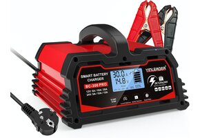 Slimme Acculader Auto 12V/24V 30A LCD | Reparatiefunctie | 40% Korting