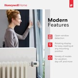 Honeywell Home HR 27 ECO ETRV Slim radiatorthermostaatventiel, programmeerbaar thermostatisch radiatorventiel, digitale intelligente centrale verwarmingsregelaar, wit, 2 stuks
