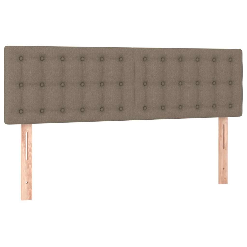 vidaXL Hoofdborden 144x5x78/88 cm stof taupe