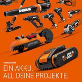 PowerShare, WX843.9, zonder accu en oplader, spijkers 1,2 mm, type 47 en klemmen 11,4 mm, type 53, diepte-instelling zonder gereedschap
