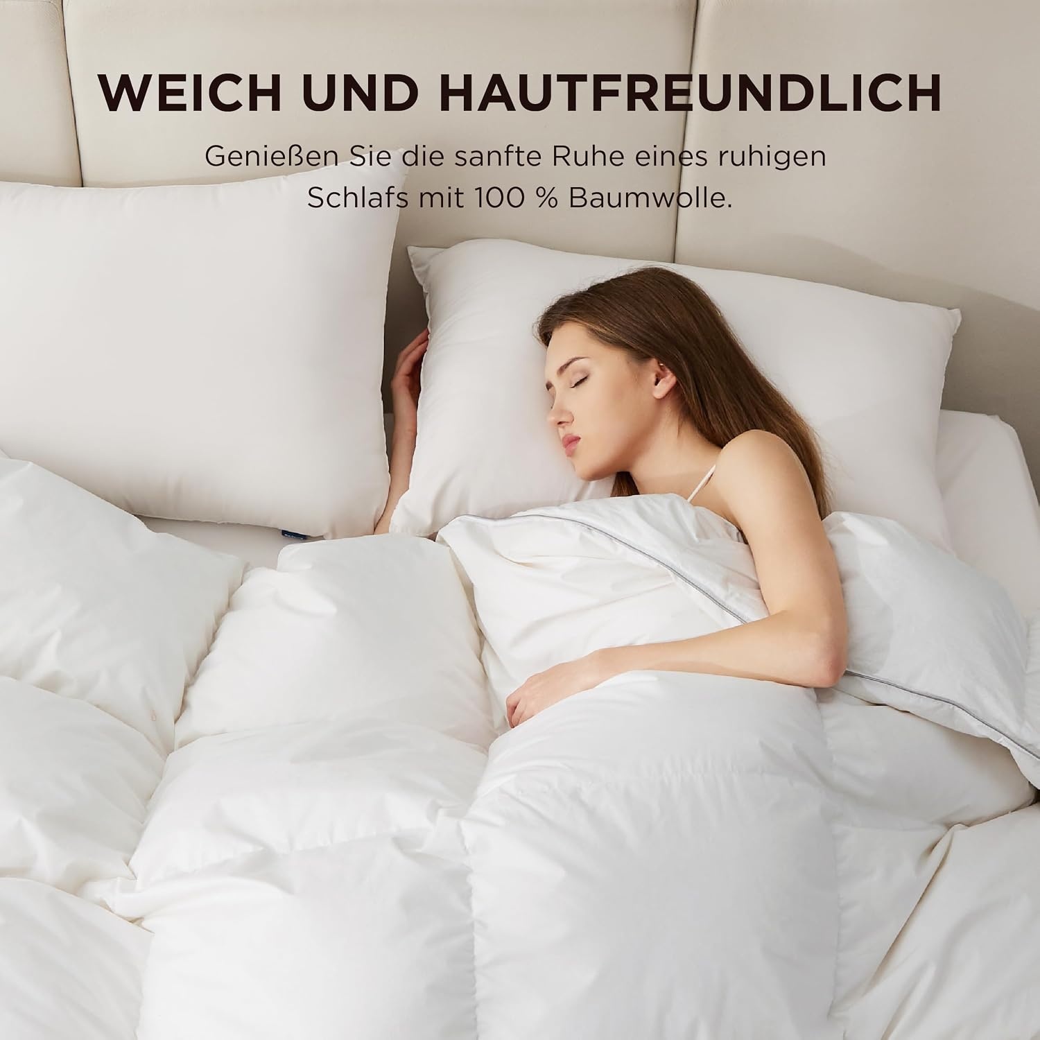 BEDSURE Donzen dekbed 155 x 220 cm, warm winterdekbed van 90% dons / 10% veren 1480 gr. dikke vulling, extra warm verendekbed met Öko-Tex-certificaat, wasbaar quilt wit