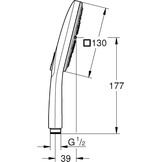 GROHE Rainshower 130 SmartActive Cube, handdouche, 3 straalsoorten, chroom, 26550000