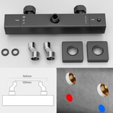 Ronvie Thermostatische douchemengstang - twee uitgangen wandgemonteerde messing klep, 38 °C veiligheidsslot en koel aanraakoppervlak met 1/2" G boven- en onderkant BSP-aansluitingen, matzwart