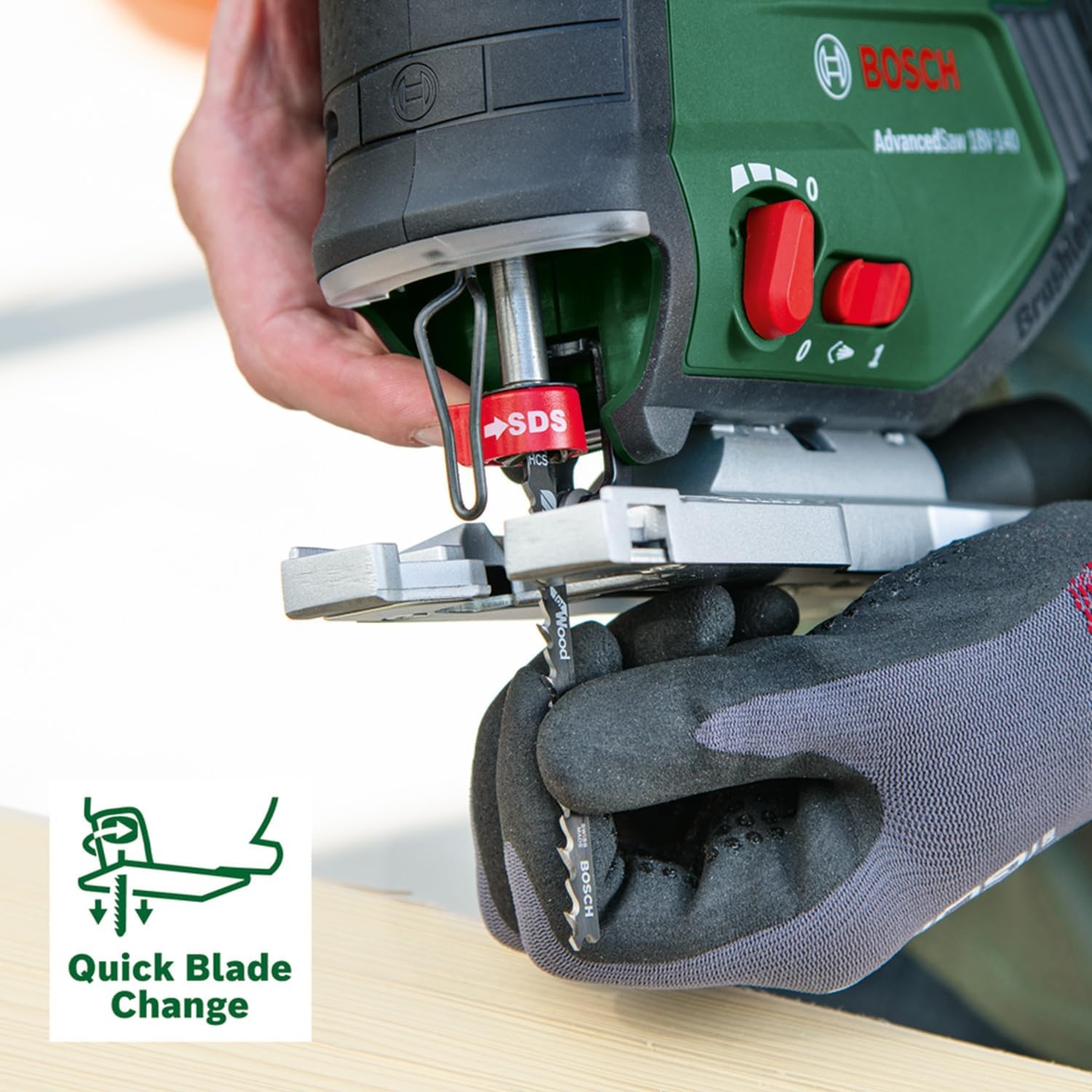 Bosch accudecoupeerzaag AdvancedSaw 18V-140 (pendelfunctie; borstelloze motor; zaagdiepte in hout/staal/aluminium: 140 mm/10 mm/20 mm; 3 x zaagblad; 18V System; zonder accu & lader; in kartonnen doos)