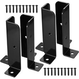 paaldragers, schroefhulzen, dekpaalbasis, paalhouders (100x100mm_2 stuks) - Maat 100x100mm_2 stuks