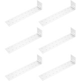 6 stuks ankerbeugels, haakse beugels voor hout, metalen Heavy Duty 90 graden L hoekbeugel voor hout hout verbinding, bevestigingsconnector, wit, 19,8 x 3,5 x 3,5 cm