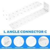 6 stuks ankerbeugels, haakse beugels voor hout, metalen Heavy Duty 90 graden L hoekbeugel voor hout hout verbinding, bevestigingsconnector, wit, 19,8 x 3,5 x 3,5 cm