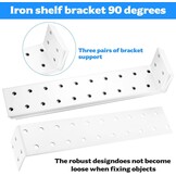 6 stuks ankerbeugels, haakse beugels voor hout, metalen Heavy Duty 90 graden L hoekbeugel voor hout hout verbinding, bevestigingsconnector, wit, 19,8 x 3,5 x 3,5 cm