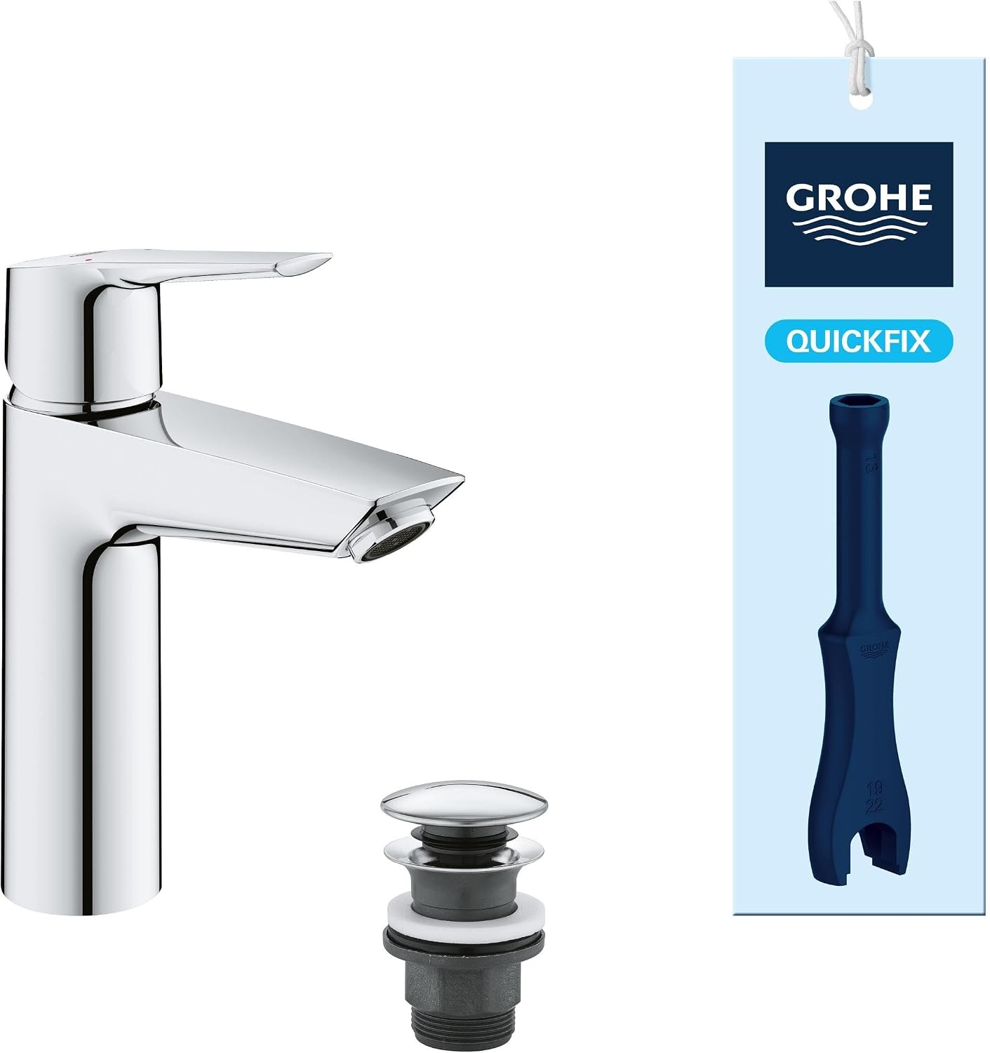 GROHE QUICKFIX 24204002 Eenhendelmengkraan DN 15 | M-size | chroom, met montagetool