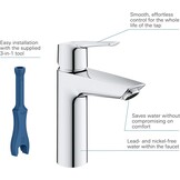 GROHE QUICKFIX 24204002 Eenhendelmengkraan DN 15 | M-size | chroom, met montagetool