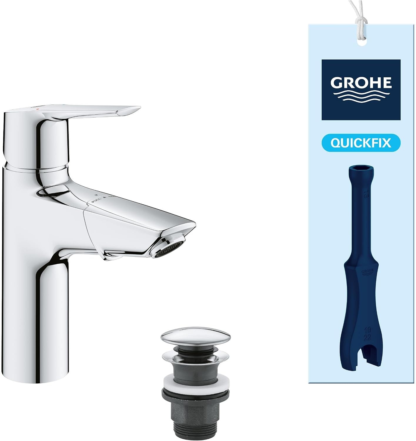 GROHE QUICKFIX 24204002 Eenhendelmengkraan DN 15 | M-size | chroom, met montagetool