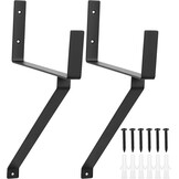 2 Stk Zwaargewicht Wandhaken, Montagebeugels voor Garage, Werkplaats, Muurbevestiging Ladderhouder, Draagvermogen 50 kg, Q235 ijzer (zwart)