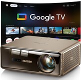Aurzen EAZZE D1G Officiële Google TV 4K ondersteunde slimme projector met wifi en Bluetooth, autofocus en keystone, Dolby Audio, Zoom, Native 1080P draagbare mini-filmprojector voor thuis en buiten
