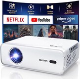 Aurzen EAZZE D1G Officiële Google TV 4K ondersteunde slimme projector met wifi en Bluetooth, autofocus en keystone, Dolby Audio, Zoom, Native 1080P draagbare mini-filmprojector voor thuis en buiten
