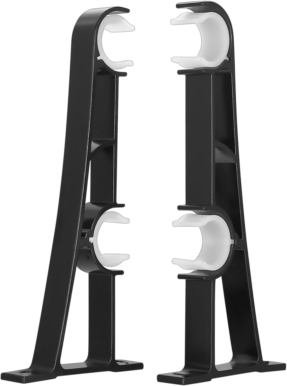2 stuks gordijnstangbeugels, zwarte gordijnroedebeugels, zwaar belastbare metalen gordijnbeugels voor palen, gordijnroedehouders haken aluminiumlegering, gordijnrailbeugels voor 23 mm-33 mm