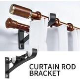 2 stuks gordijnstangbeugels, zwarte gordijnroedebeugels, zwaar belastbare metalen gordijnbeugels voor palen, gordijnroedehouders haken aluminiumlegering, gordijnrailbeugels voor 23 mm-33 mm